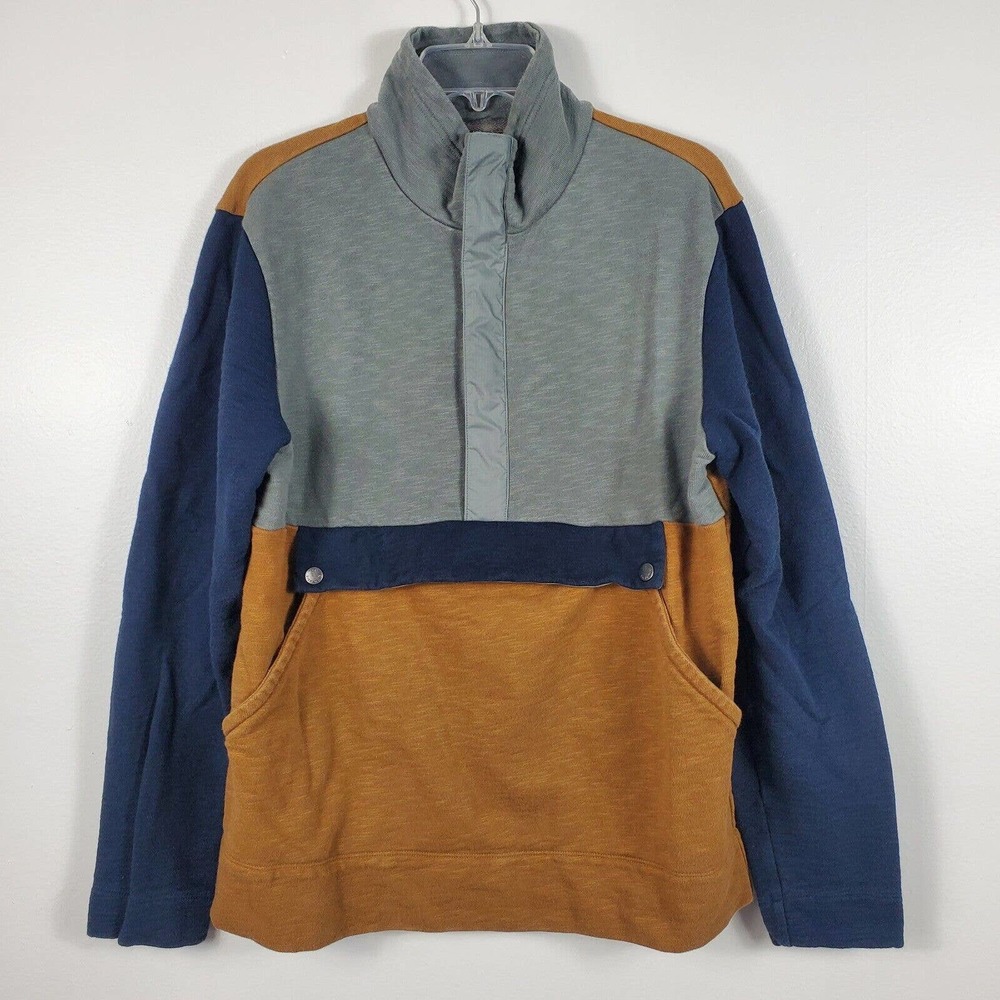 LL Bean Signature Mens Slim Fit Vintage Pullover Colorblock Sweatshirt 1/2 Zip M